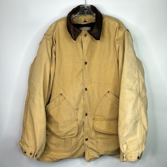 Vintage Woolrich Wool Blanket Lined Canvas Chore Jacket Large - Picture 1 of 14